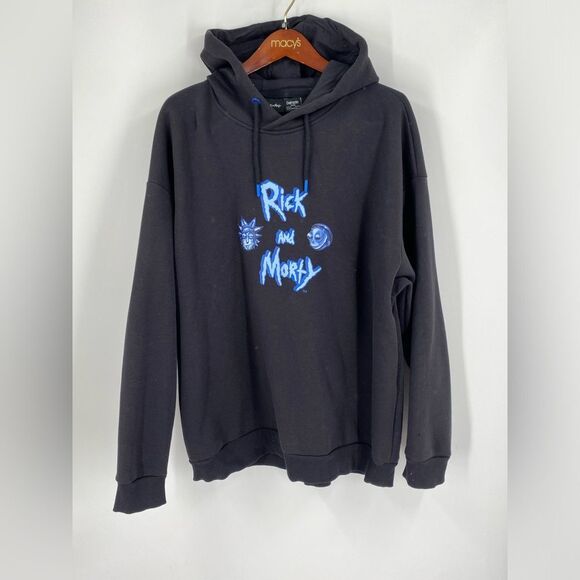DeFacto Rick and Morty Printed Black Hoodie XL - Picture 1 of 3